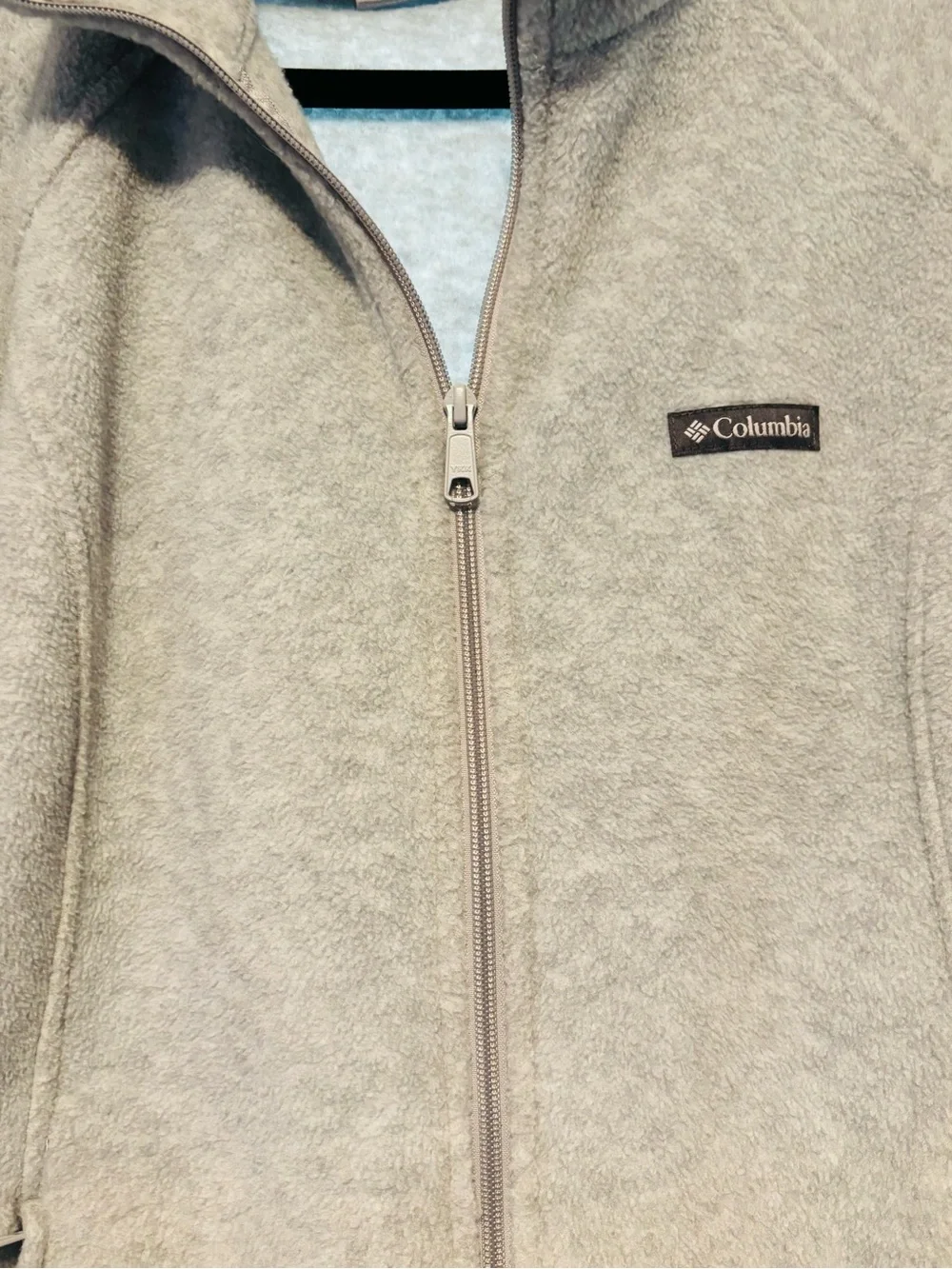 Columbia Light Gray Fleece Zip Jacket Women’s XXL Cozy Lightweight - Picture 3 of 3